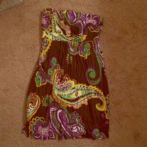 Paisley strapless dress
